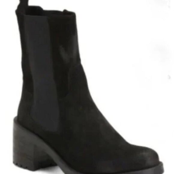 Emanuele Crasto ITALY Women's Black Suede Round Toe Chelsea Boots, EURO 39 M - Picture 16 of 16